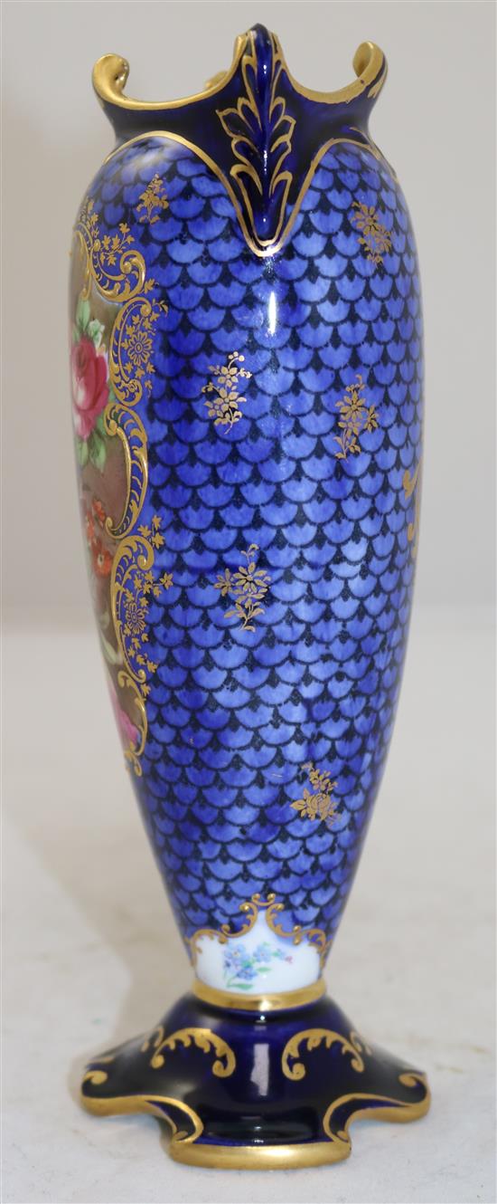 A Royal Doulton floral bouquet painted vase, signed E. Wood, c.1910, 20.4cm